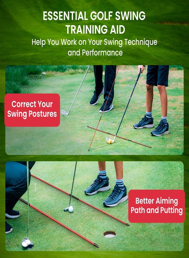 FINGER TEN Golf Alignment Sticks Collapsible Rods Swing Trainer Tools 48 Inch Set of 2, Fits in Golf Bag Tour Stickers Practice Training Aid (2pcs Collapsible Red) - Image 4